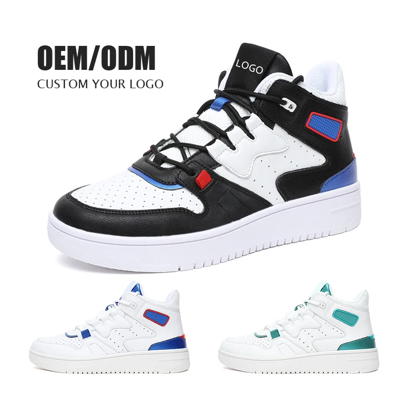 Original Customize Logo Men Black Skateboard Shoe Manufacturer High Top Casual Basketball Custom Shoes Sneakers