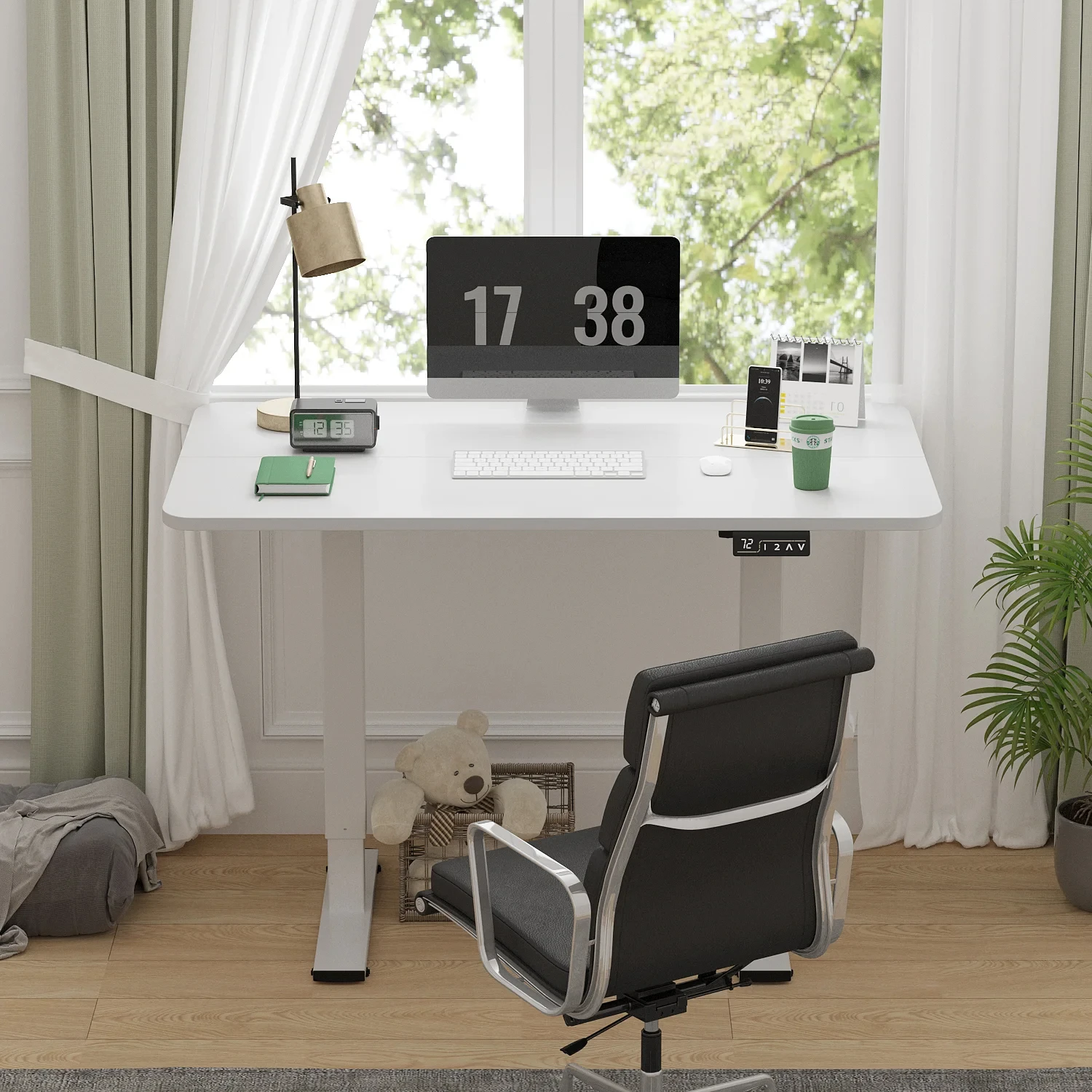 Professional Modern Standing Desk Frame with Lift Motor Bosh Make MDF Material for Office or Living Room Use