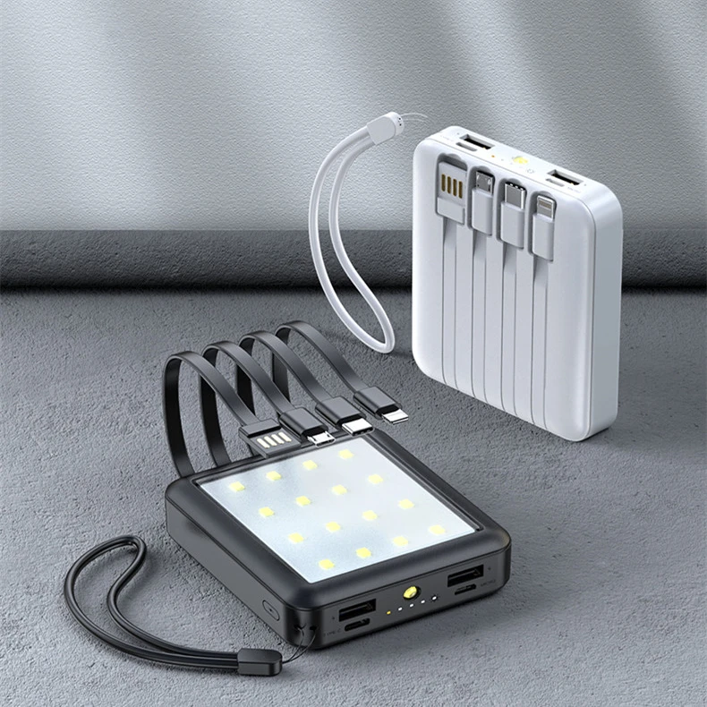 Trending Product Portable With Cable Dual Usb Output Dual Input Strong Light Camping Lamp Mini 20000mah Power Banks 20000mah