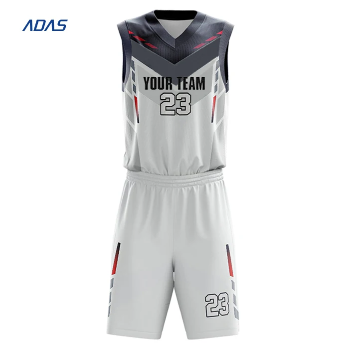 Cheap Sublimation Basketball Jersey League Team Sports Uniform With Custom Designed Allover Printed Cool Dry Customized