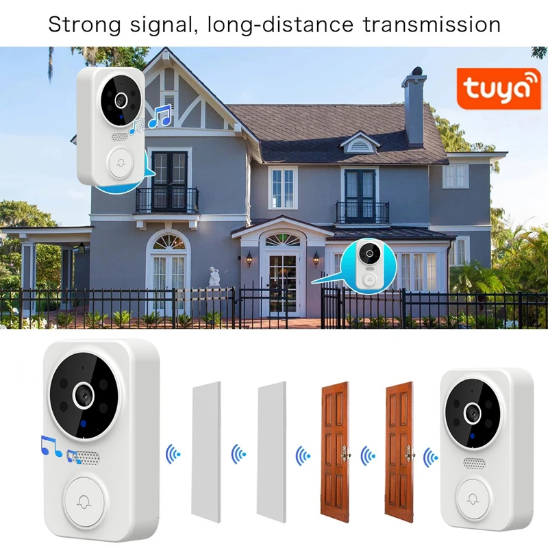 Tuya Home Video Smart Wifi Doorbell Camera Wireless Doorbell with Camera Wireless Ring Doorbell