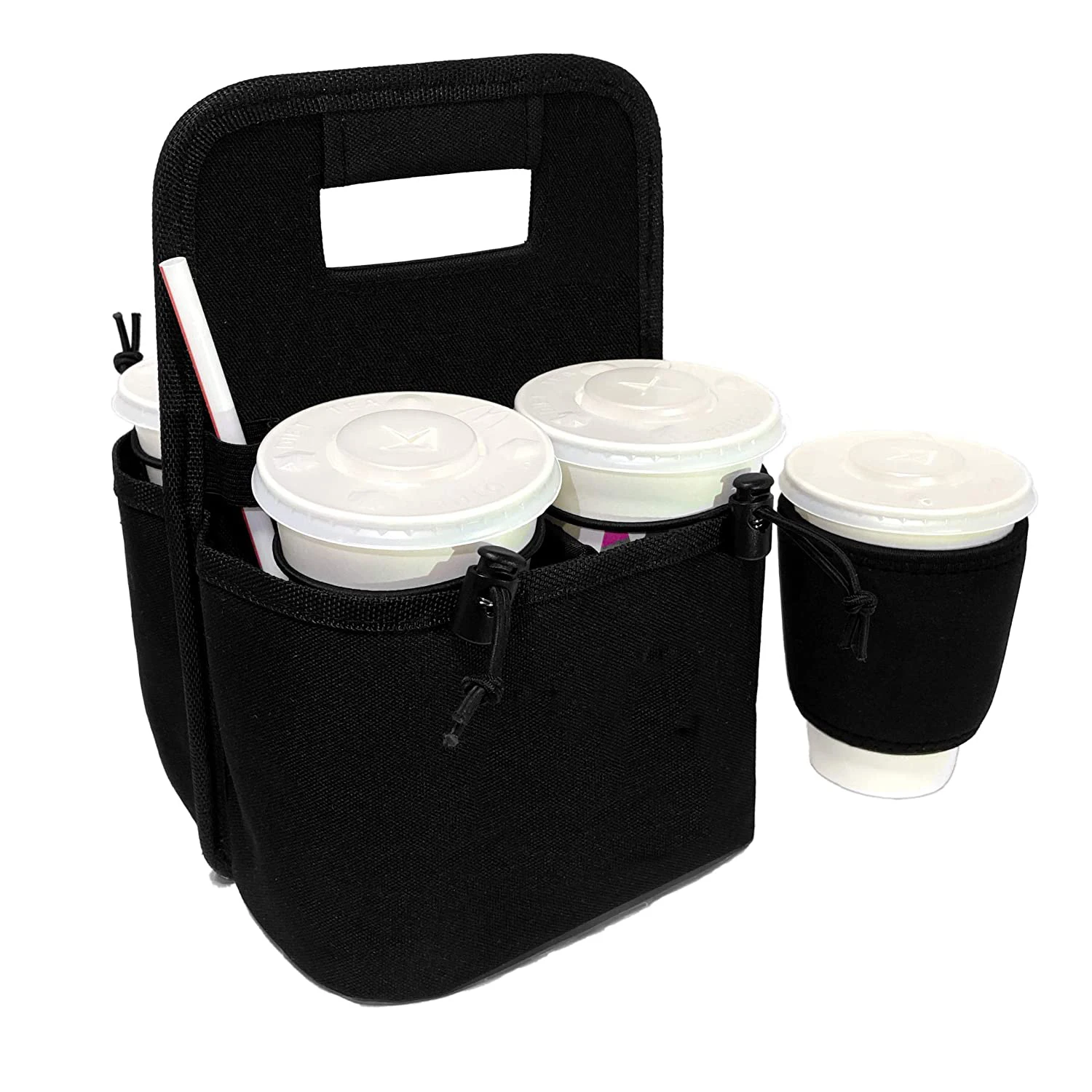 Reusable Coffee Drink Carrier Drink Caddy Coffee Cup Holder Tote Bag Take Out Delivery Bag Trade Assurance OEM