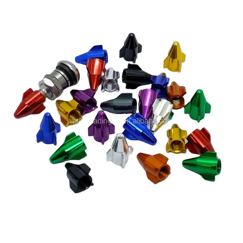 Colorful Valve Caps small rocket design tubes valve cover for Car/Motorcycle/Bicycle accessories