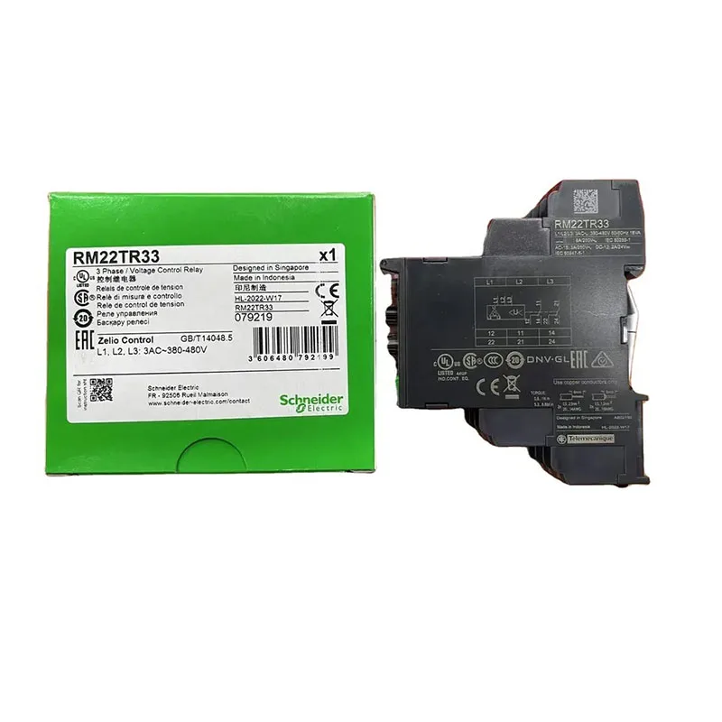 100% Original SCHNEIDER 3 Phase 3AC 380-480V Voltage Control Relays RM22TR33