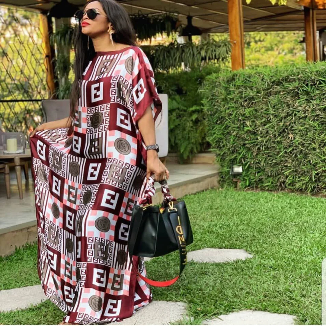 2021 fashion African modern lady maxi print women long casual dress