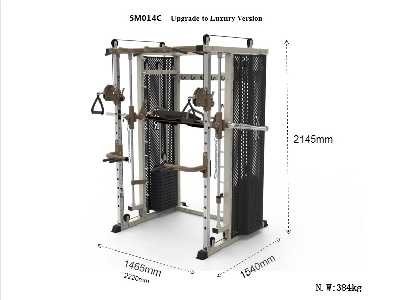 2024 Hot Selling Gym Equipment Commercial Power Rack Machine Multi Functional Smith Machine