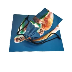 Custom High Quality Digital Printing Microfiber Eyeglasses Pouch with Eyeglass Cleaning Cloth,Custom Logo