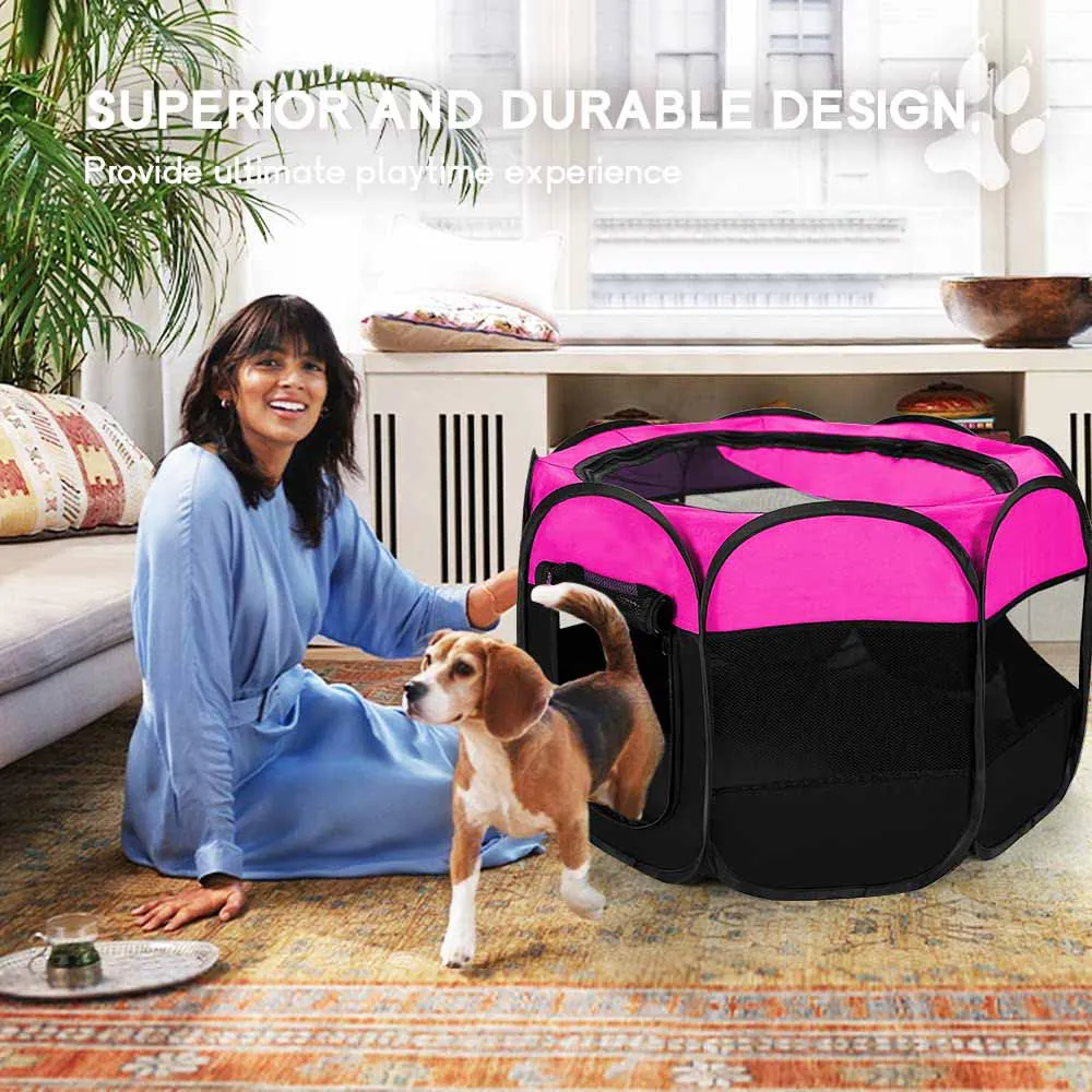 2024 Hot Products Indoor Outdoor Pet Puppy Exercise Playpens Case Foldable Portable Collapsible Pet Enclosure Tent Dog Playpen