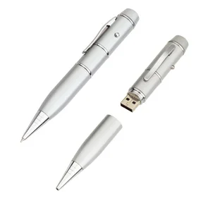 Business Corporate Gifts 8GB 16GB 32GB 64GB Classy Metal Pen Shape Drive Usb Flash with led light  2.0 Memory U Disk Custom Logo