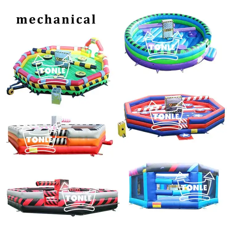 Outdoor adult mechanical games inflatable meltdown last man standing game for sale