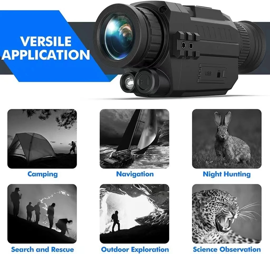 Digital Night Vision Monocular 5x35 HD Scopes for Outdoor Surveillance Security Hunting Hiking