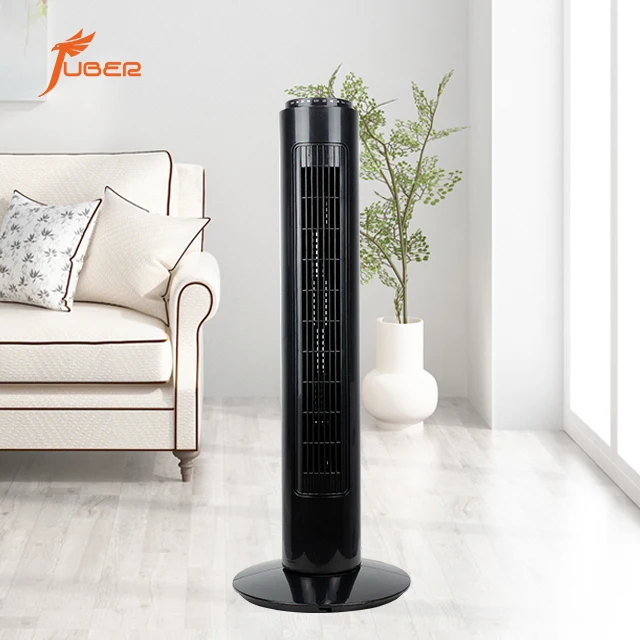 JUBER Remote Control Electric Pedestal Stand Fan Air Cooler Bladeless Fan Black Tower Fan