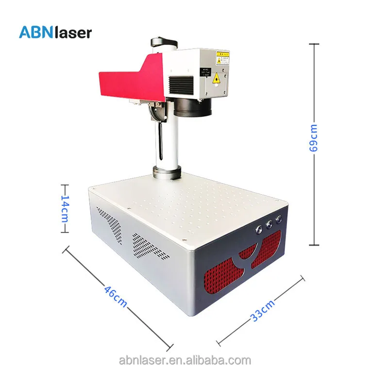 China Shandong factory NBA cheap  mini cnc 20 watt color portable fiber laser marking machine for metal logo plastic stone