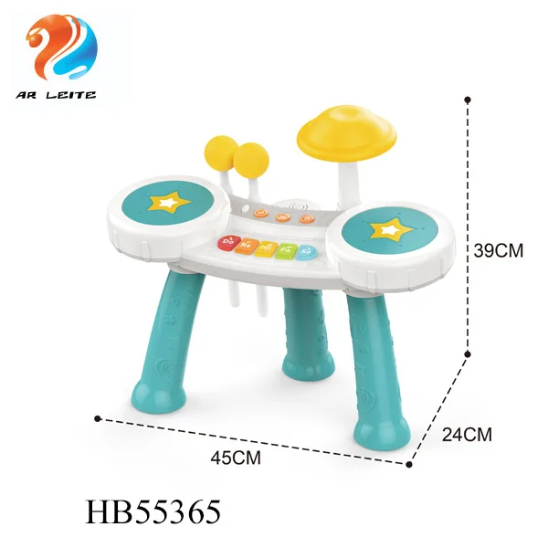 Интересный Детский джазовый барабан пластиковый с музыкой для детей развитие талантов игрушка раннего развития набор барабанов