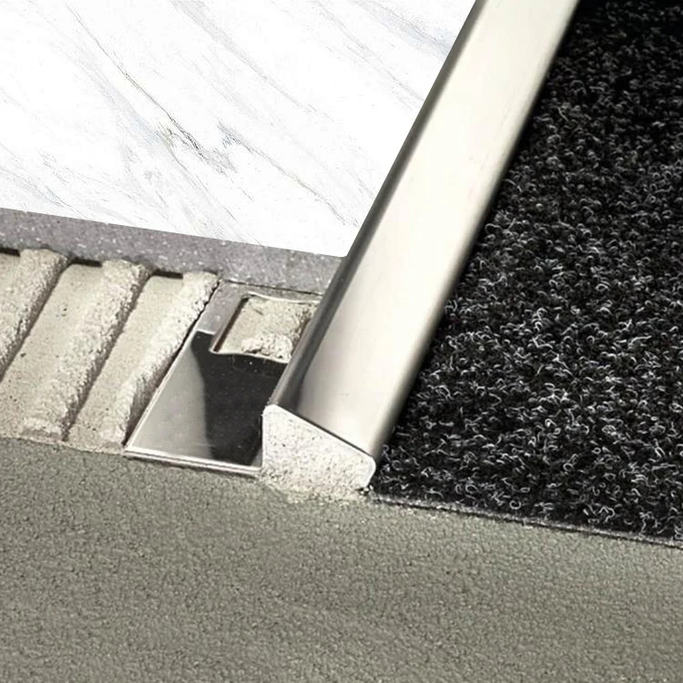 euo Metal transition strip for floor tile and carpet stainless steel Tile Cover Strips