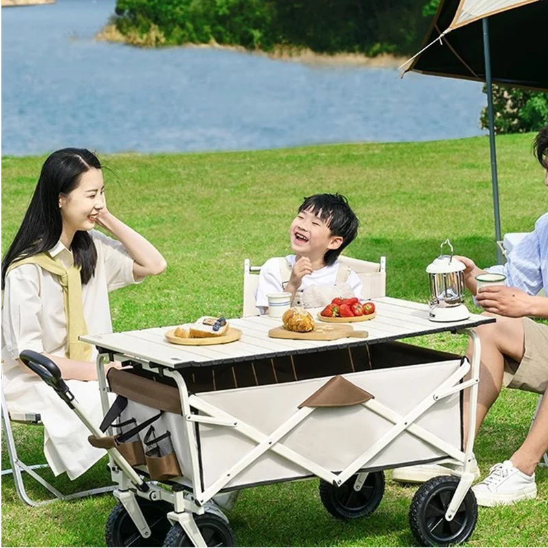 Entai outdoor multipurpose utility camping fishing floding Heavy Duty Folding Beach Trolley Wagon Cart trolley with wheels