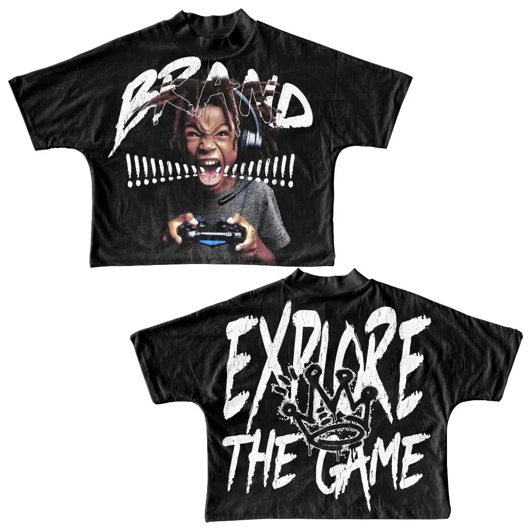 Set Graphiques Shirt Men Blank Tees Washed Custom Boxy Fit Tee 500Gsm