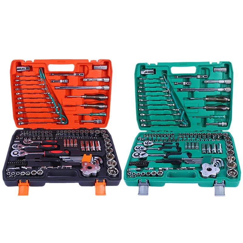 121 Pcs Multi Mechanic Screwdriver Ratchet Spanner Wrench Tool Set Box Combination Car Repair Tool Kit Socket Set