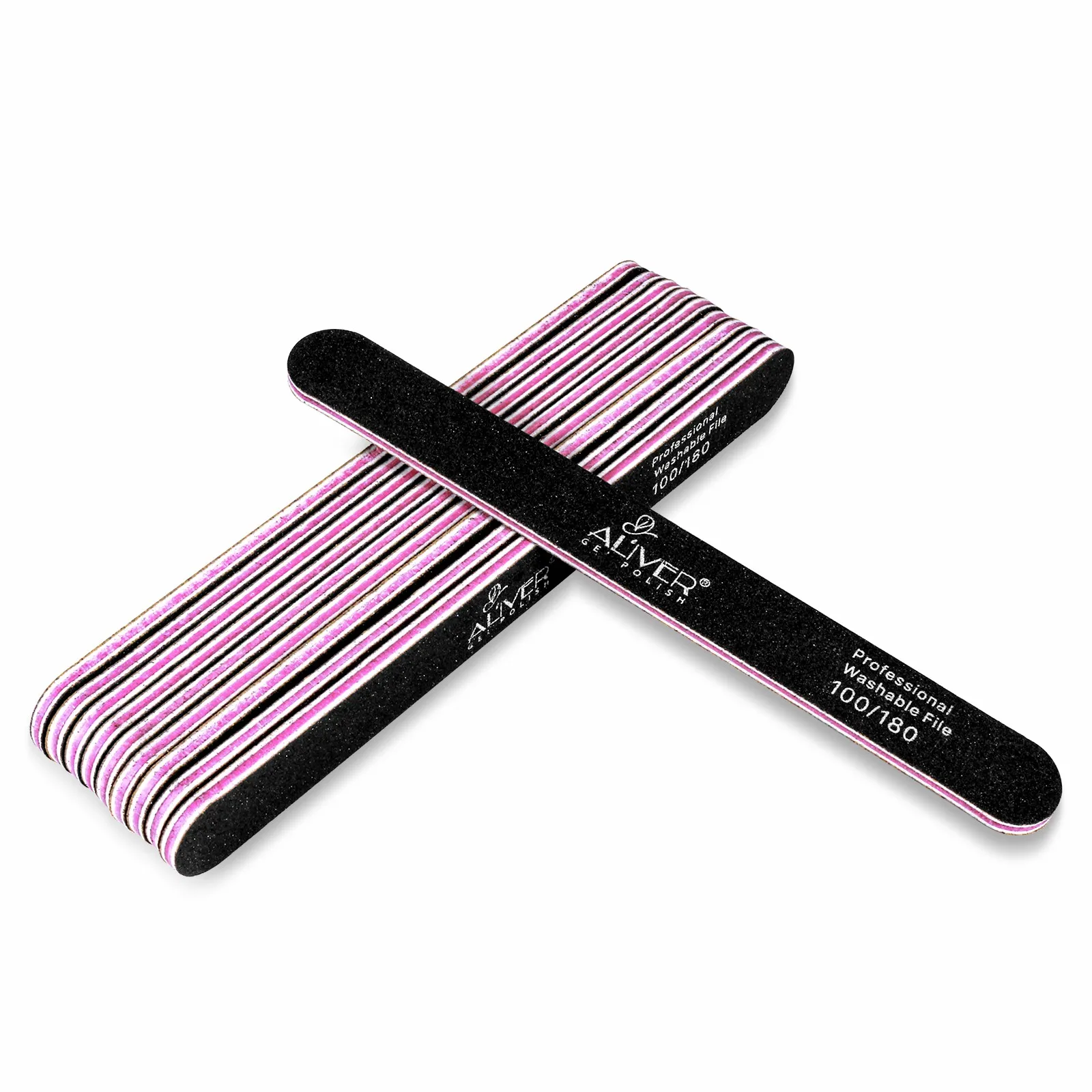 OEM Professional Washable Nail File 80/100 High Quality Custom Printed Nail Salon Tools Nail File