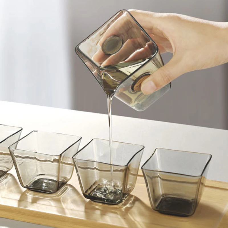 Explosion-Proof Transparent Tea Services Set Heat Resistant Insulated Warmer Teapot & Cups for Coffee Serving