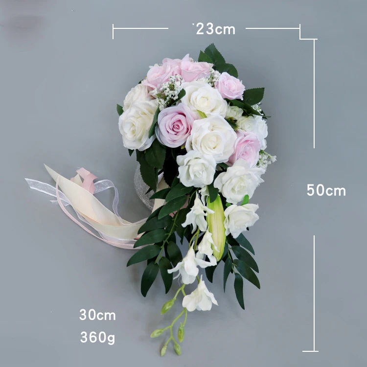 High quality silk flowers bridesmaid bouquet faux roses