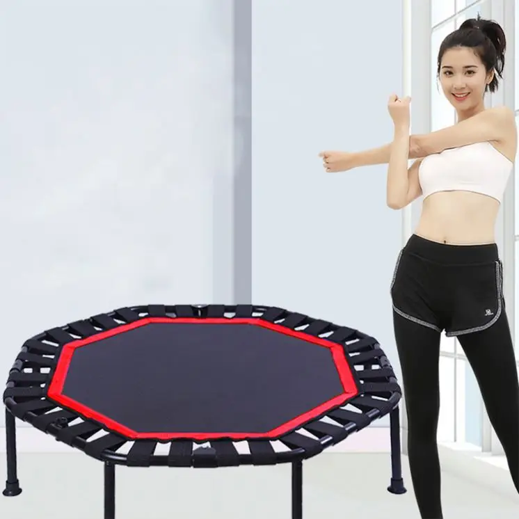Foldable Fitness Trampoline Outdoor With Safety Enclosure Net And Ladder trampoline for sale