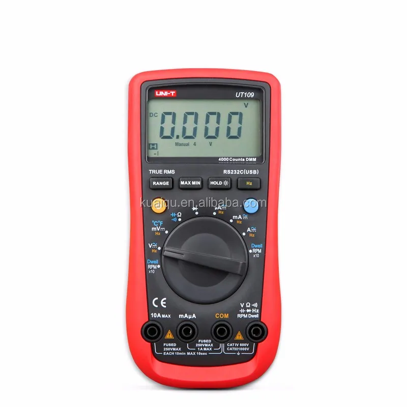 UNI-T UT109 Портативные автомобильные многоцелевые измерительные приборы Мультиметр Ом Емкость Temp Частотомер Цифровой мультиме