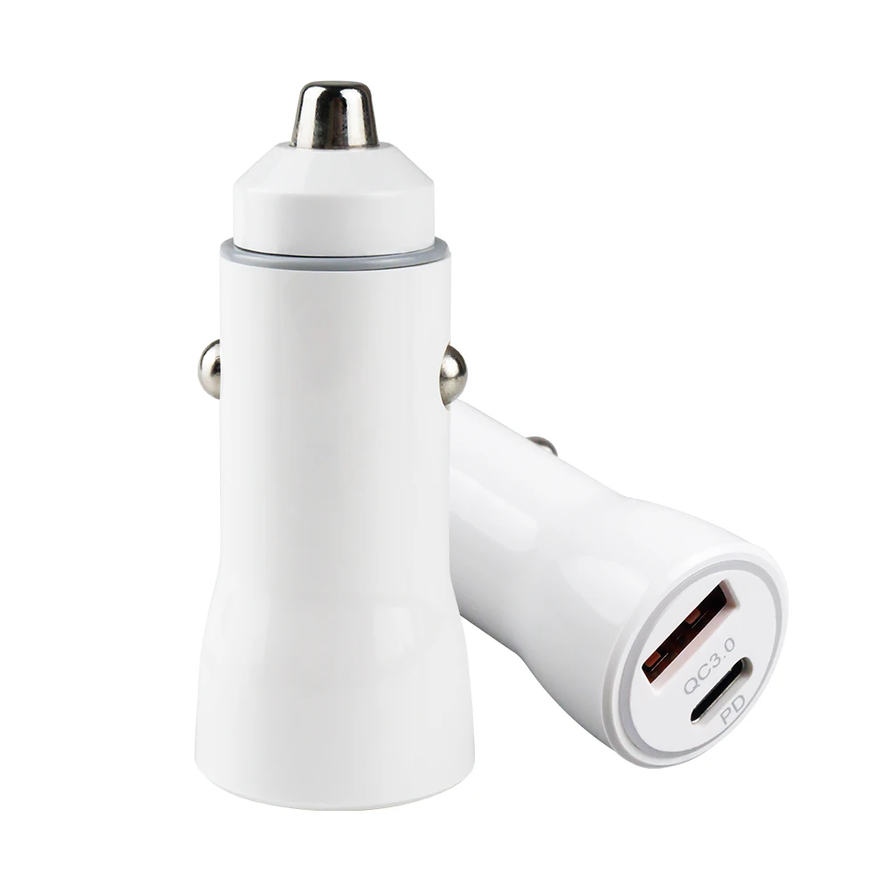 Fast Charging PD Car Charger QC 3.0 Dual Port Quick Charge Usb Type C for Mobile Phone