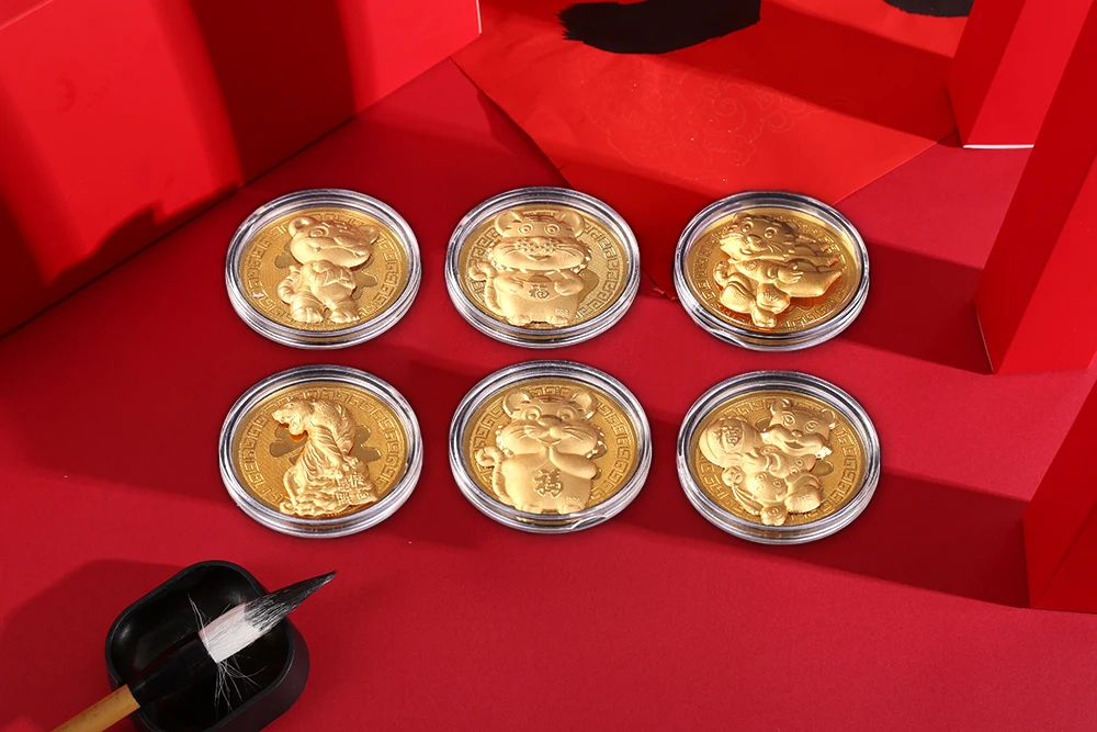 2022 year of the tiger envelope gold coin hongbao money envelope