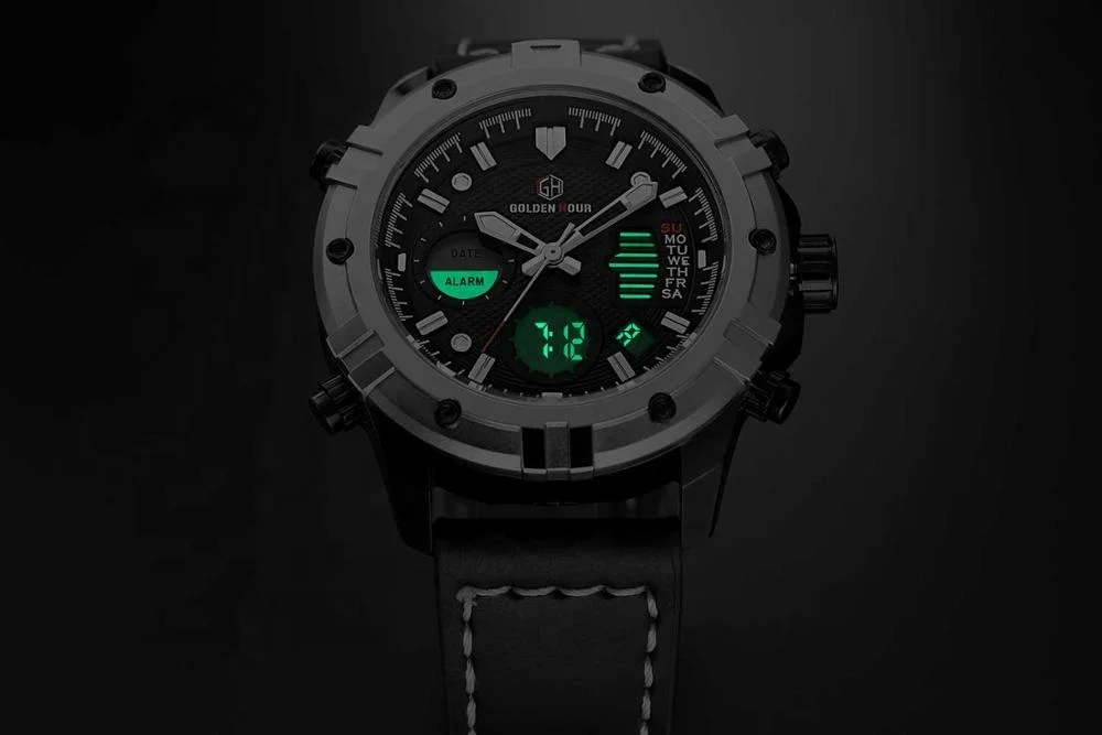 GOLDENHOUR analog waterproof custom minimalist japan mi quartz stainless multifunctional digital sports watches for men