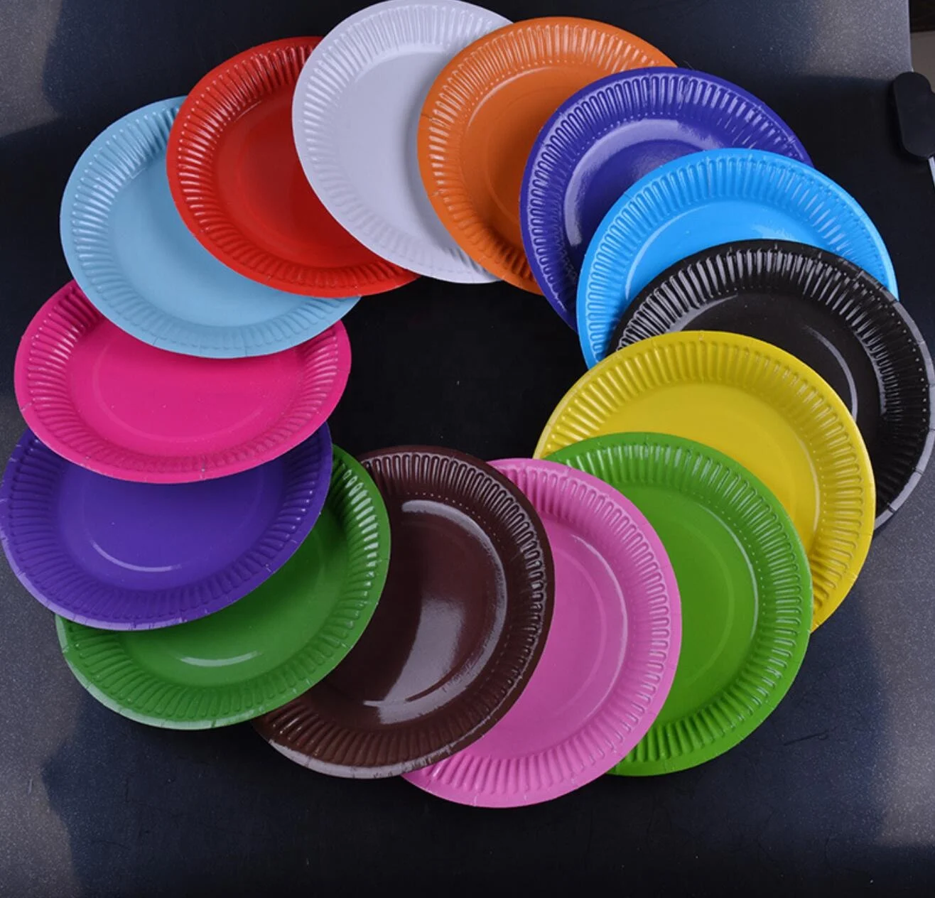 Free shipping 20pcs/lot Wedding Supplies Disposable paper Plate colorful Paper Plate