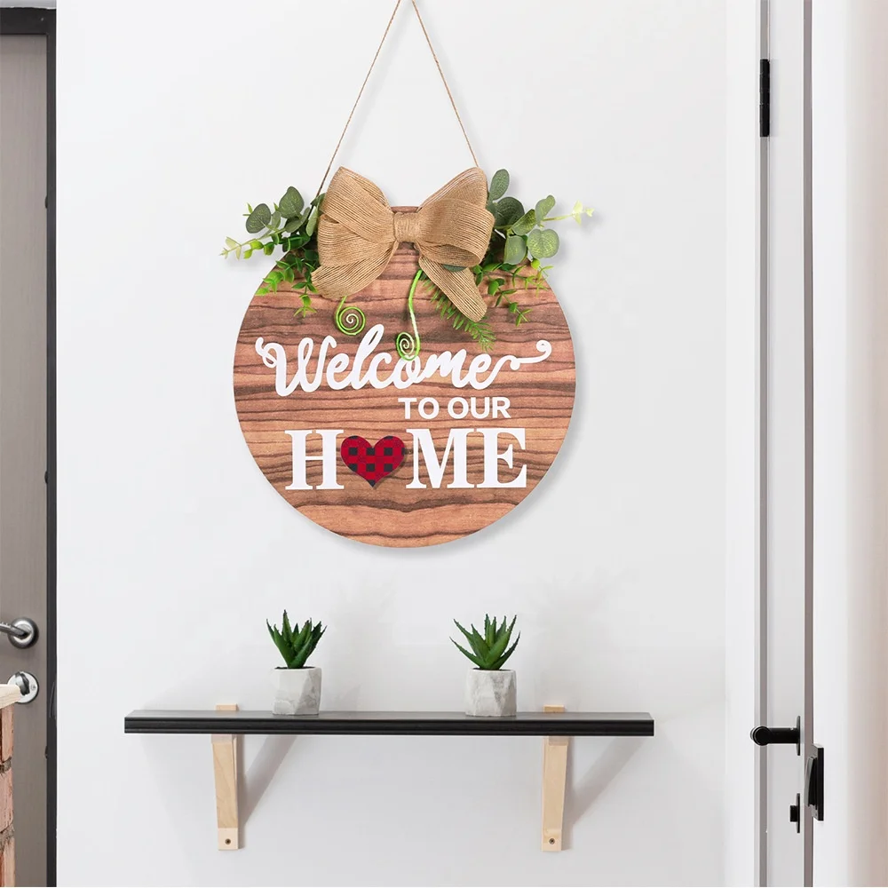 Hot Rustic Welcome Sign for Front Door Outdoor Hanging Vertical Wood Sign Welcome Sign Porch Decor