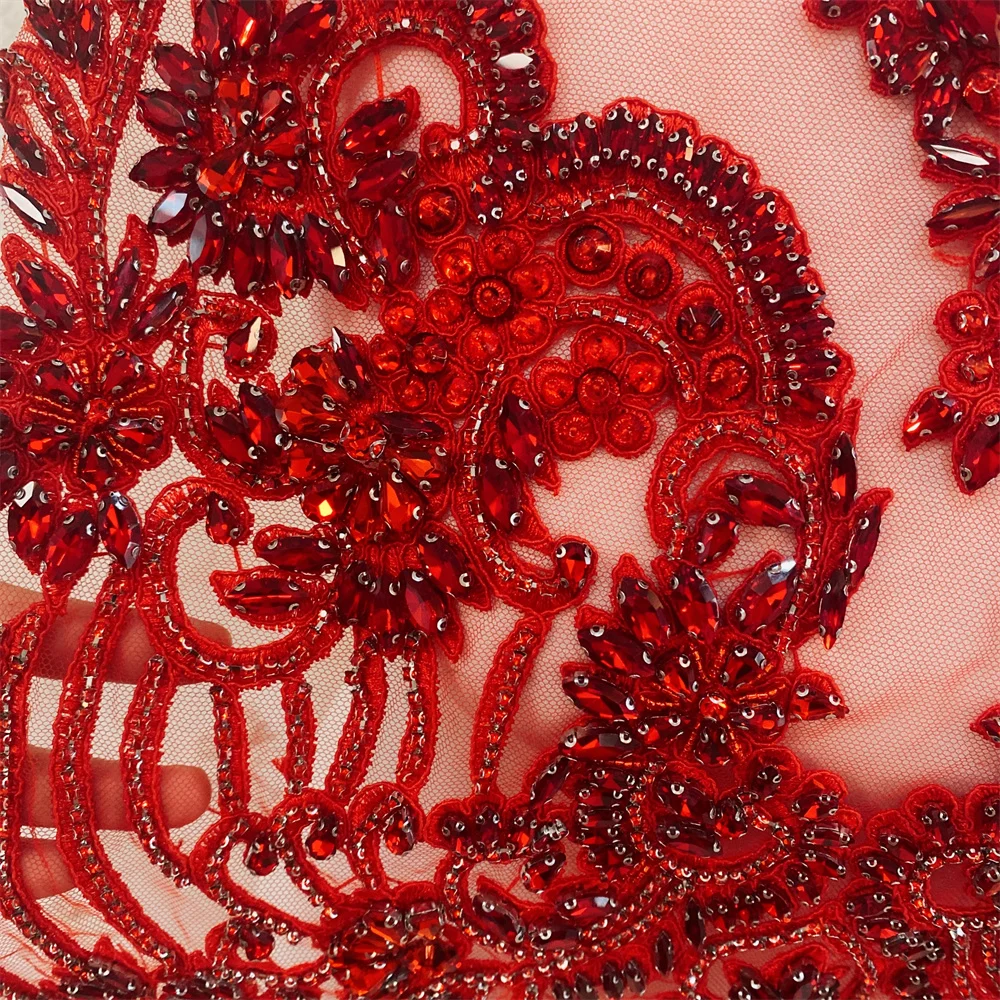 Many colors fashion wedding rhinestone African collar necklace  patches appliques sew on for  party DIY or clothes