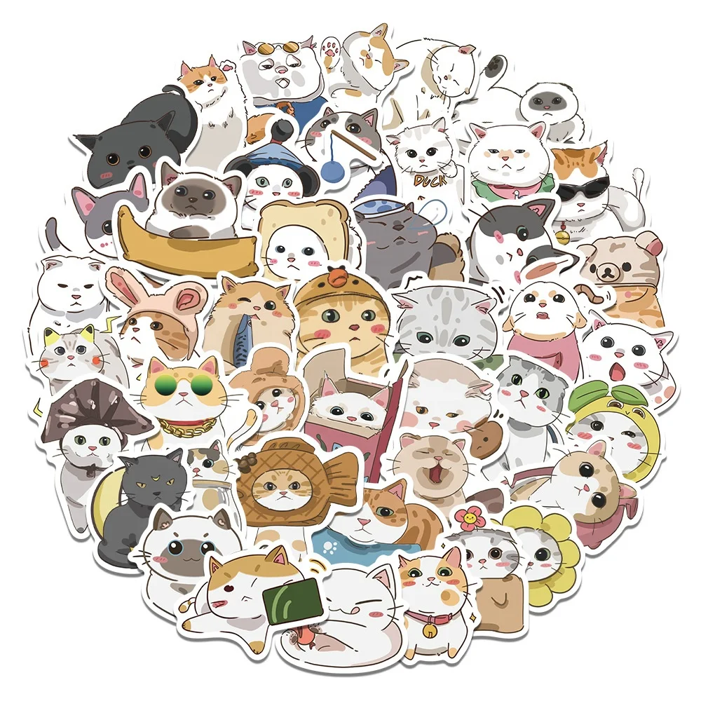 62PCS Kawaii Animal Stickers Cartoon Fridge Guitar Laptop Motorcycle Luggage Skateboard PVC Graffiti Cool Sticker Decals