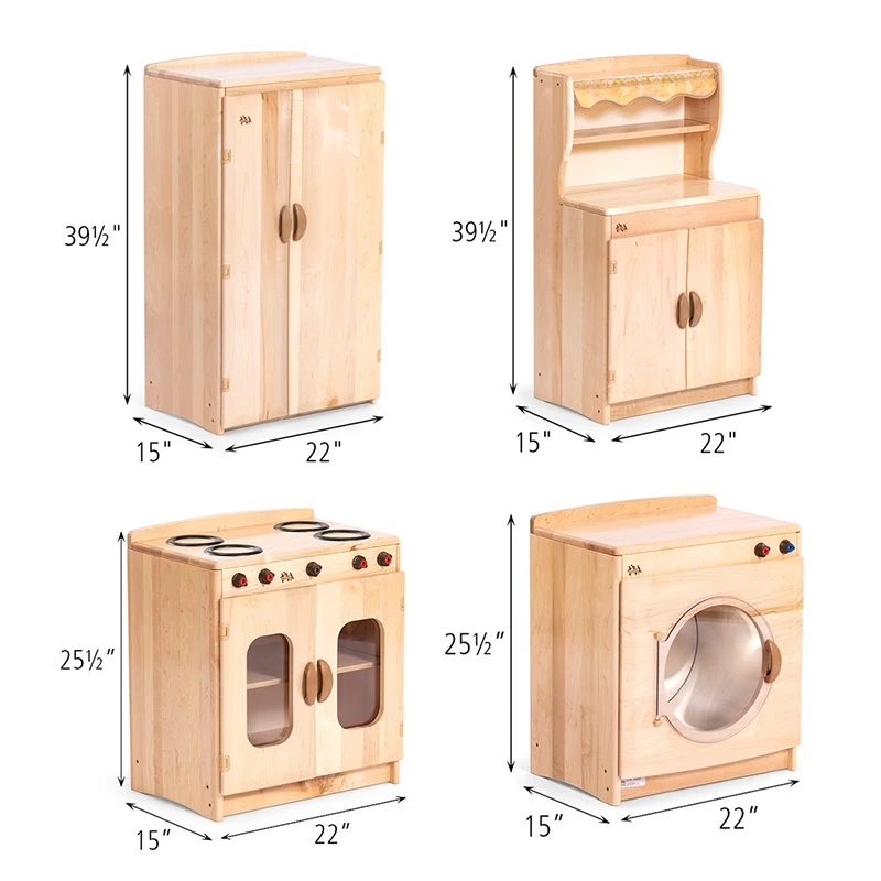 New Wood Kids Educational Toys For Kids Kitchen Sink Set Nordic Wooden Toy Refrigerator Oven Pretend Play Preschool Kitchen Toys