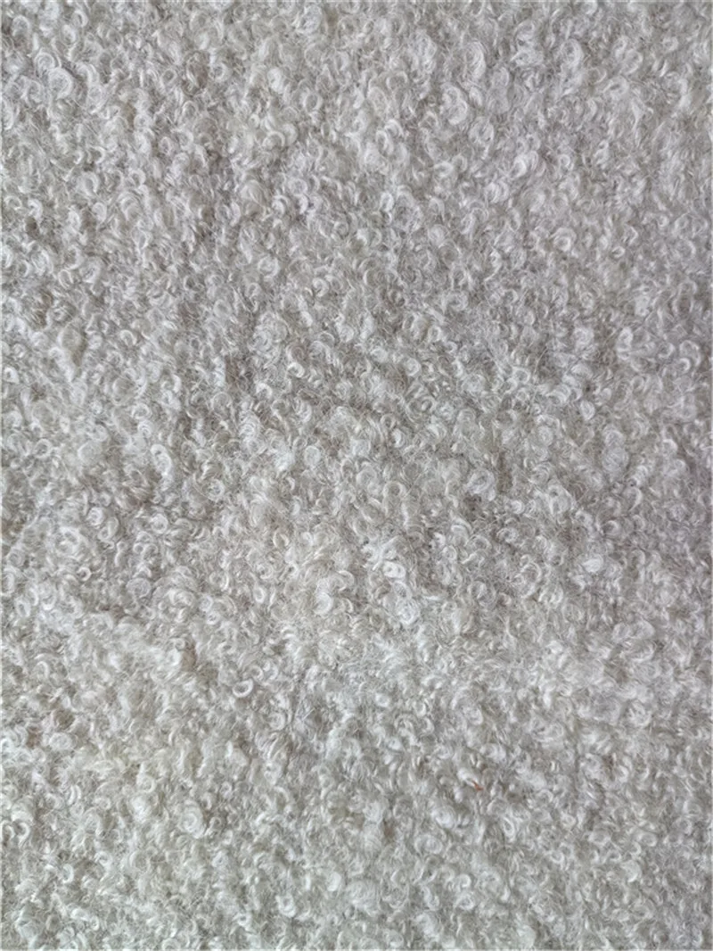 Heavy weight wool alpaca  boucle tweed woolen fabric