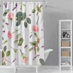 Factory Direct Sale Durable Polyester Waterproof Flowers Printed Bath Shower Curtains Sublimation 3d Printed Shower Curtain