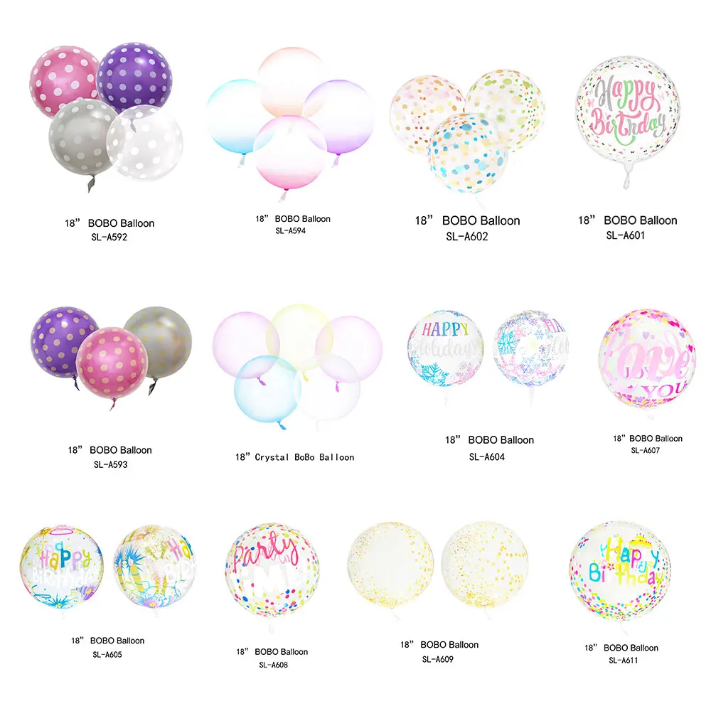 EN71 Professional Party Balloons Factory Wholesale Holiday Printing TPU Transparent Bubble Balloons Bobo Custom With Logo Design