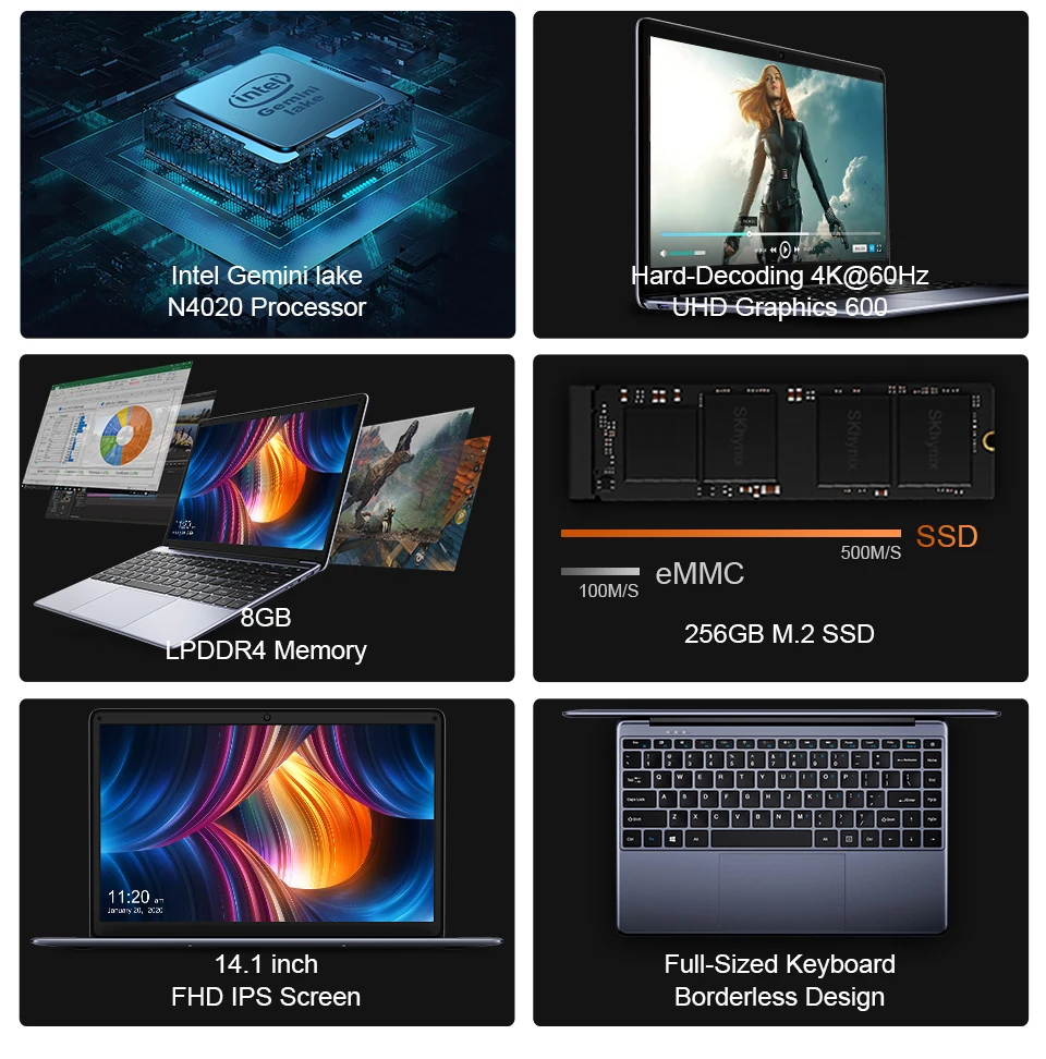 Портативный компьютер CHUWI Intel N4020 портативный ПК с низкой скоростью очень дешевый Us10 оптовая продажа маркировкой