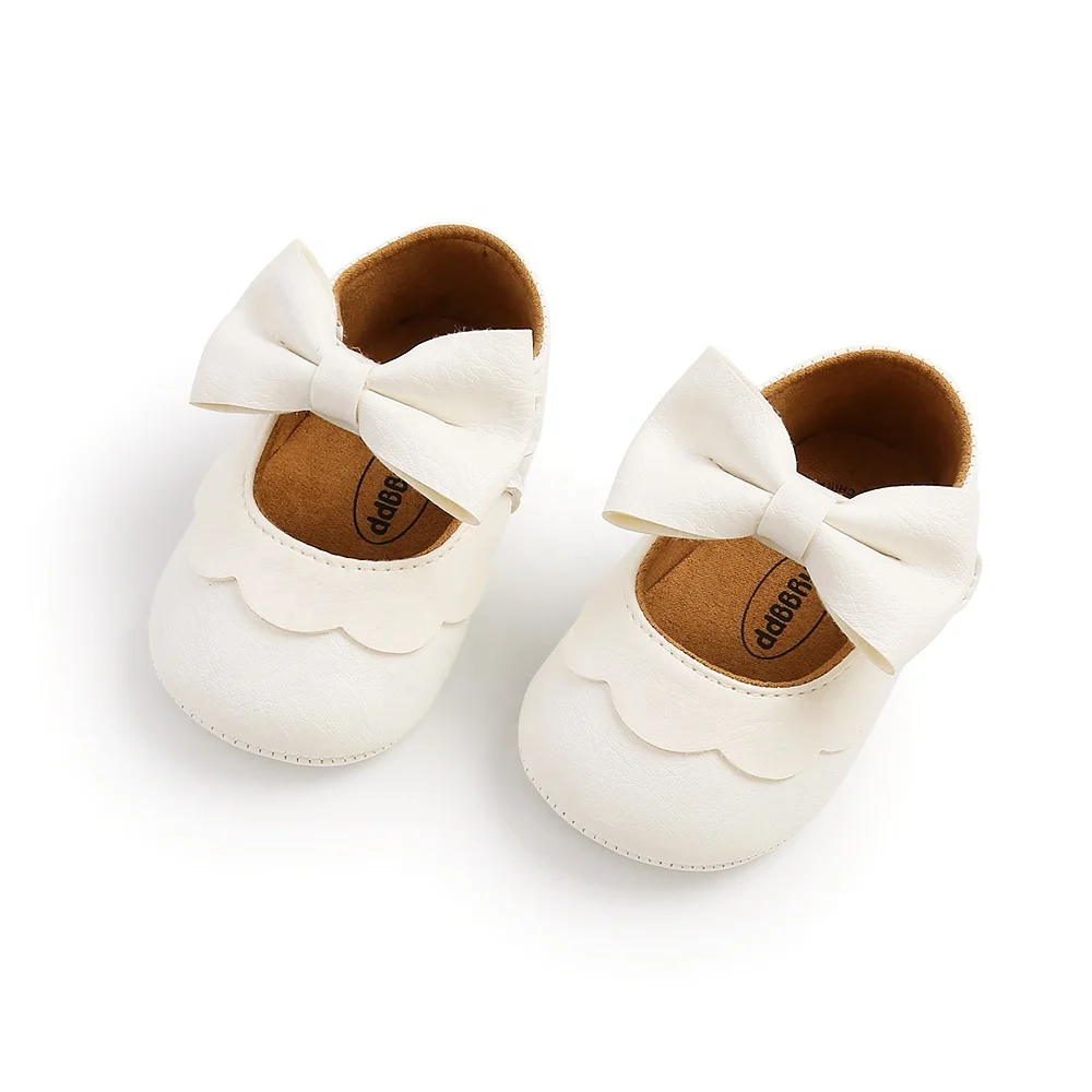 Hot Selling Oem Anti slip Girls Knot Bow Princess Newborn Baby Shoes