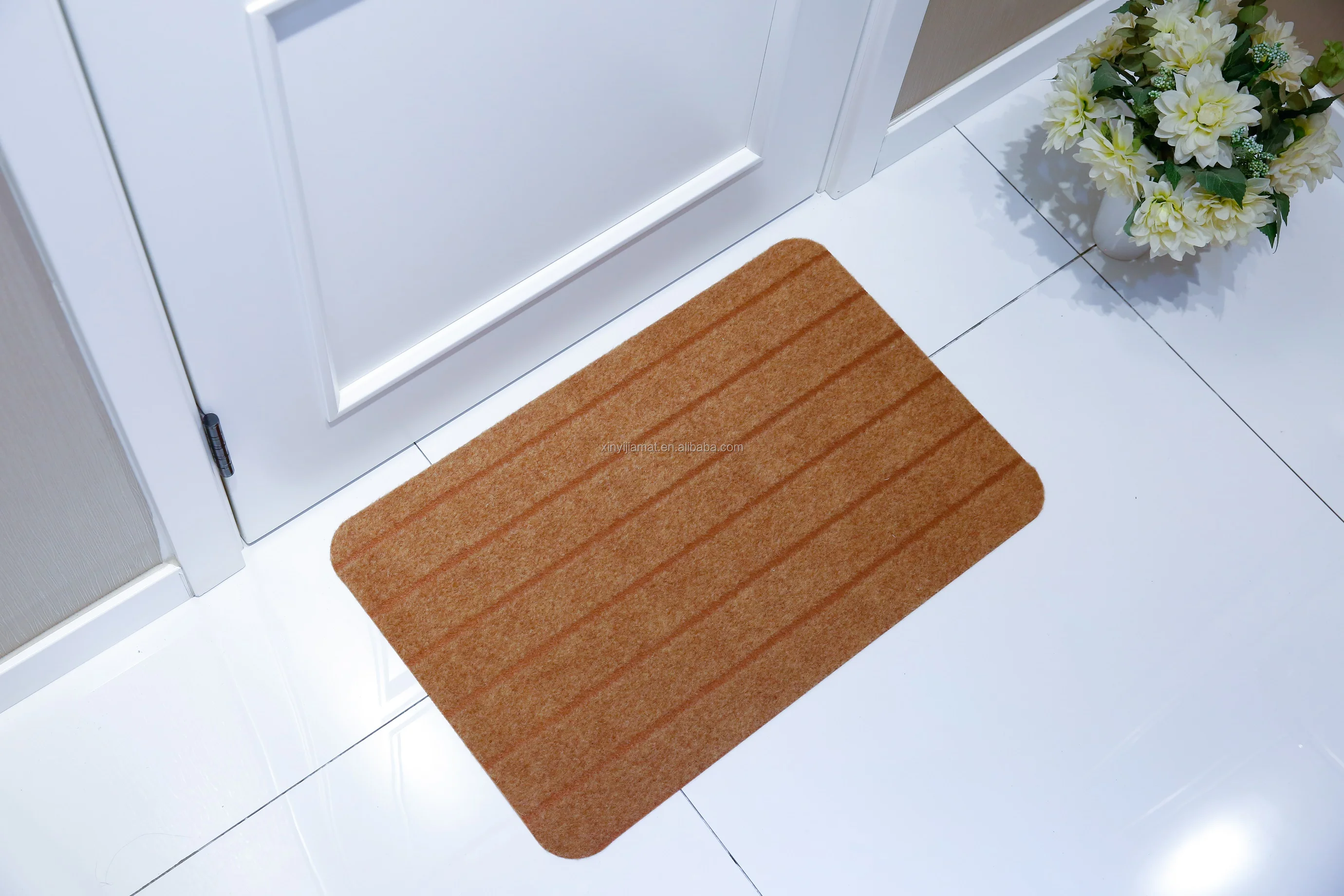 New arrival super anti-slip TPR backed plain velour kitchen mat