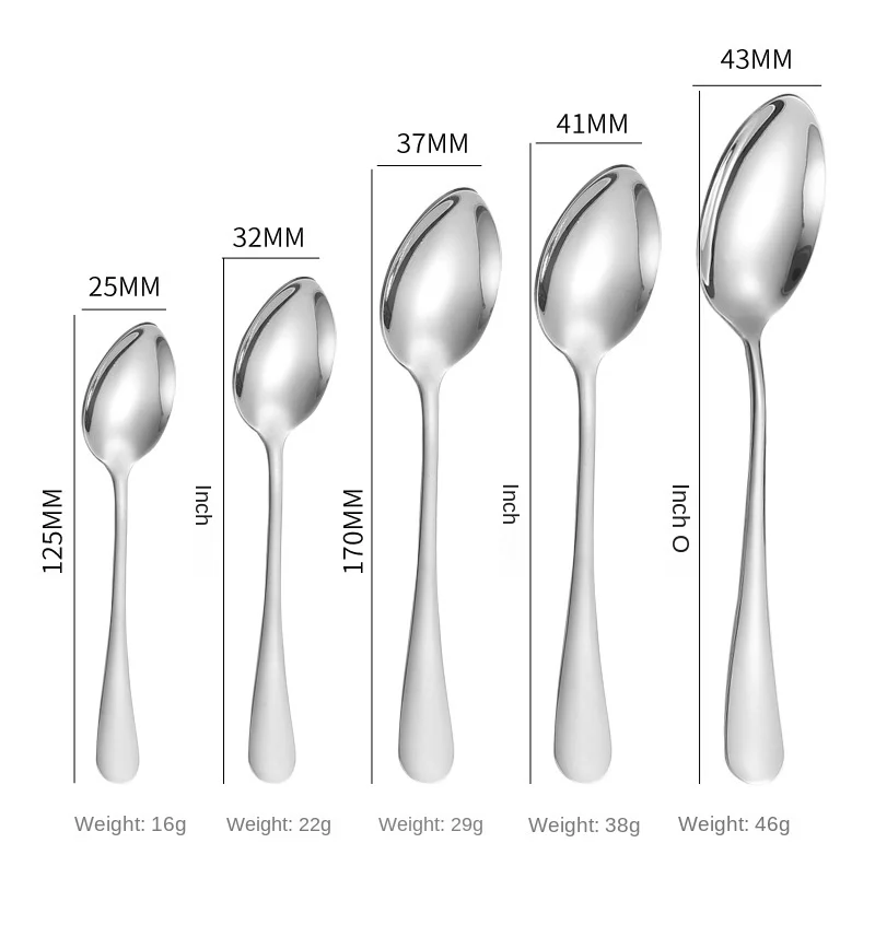 Wholesale Multiple Sizes Food Grade Spoon Fork Knife Stainless Steel Cutlery Set