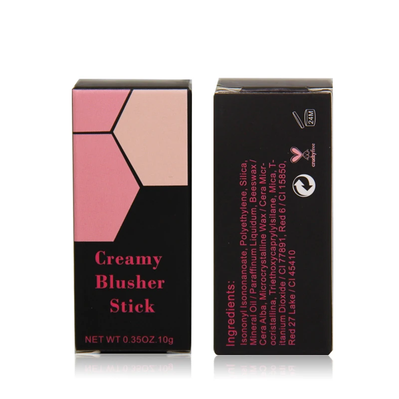 Make Your Own Logo Face Makeup Blush Stick Cruelty Free Private Label 3 Colors Blusher Stick