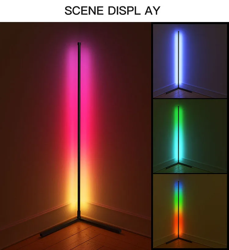 
Europe Nordic Modern Simple Bedroom LED Corner Floor Light RGB Stand Floor Lamp 