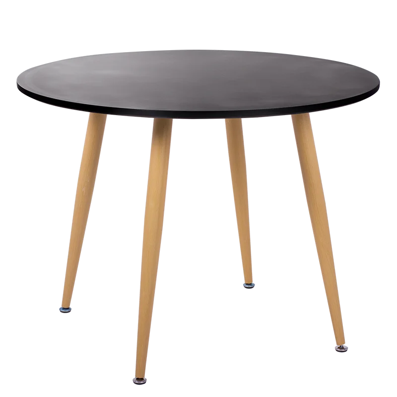 Dining kitchen modern table with stylish beech legs and MDF top SABINA - white, black color