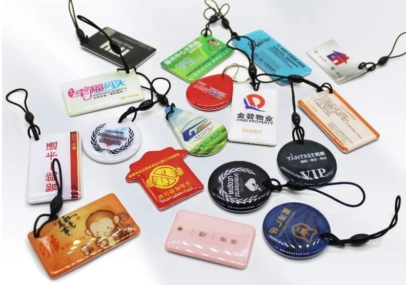 Factory price 125KHz rfid/nfc portable keychain proximity card tag epoxy tk4100 rfid apartment key fob rfid key tag rewritable