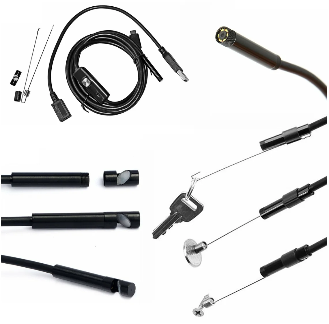 wholesale chain 5.5mm 1meter hard cable portable usb camera car inspect endoscope auto inspect android endoscope