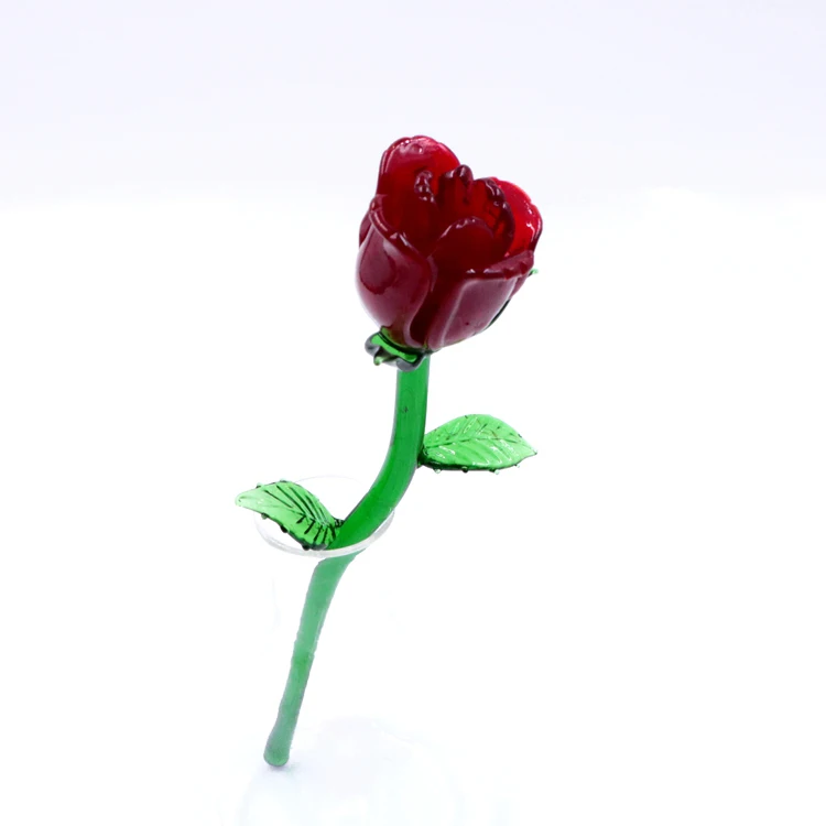 Beautiful Murano Lampwork Long Stem Glass Rose Flower Wholesale For Valentines