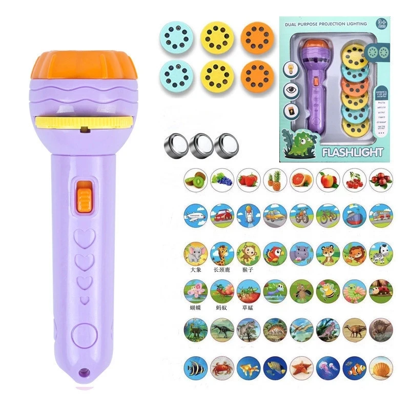 48pattern Baby Sleeping Story Book Flashlight Projector Torch Lamp Toy For Kid Holiday Birthday Xmas Gift Light Up Toy