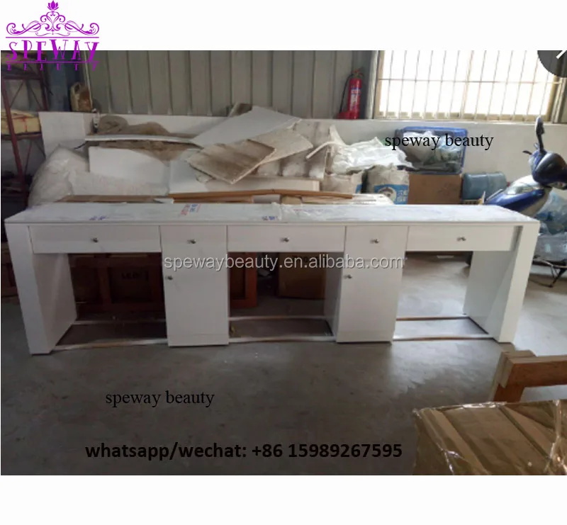 new arrival double seats salon furniture nail station manicure desk wholesale Canada